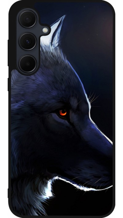 Coque Samsung Galaxy A36 - Silicone rigide noir Wolf Shape