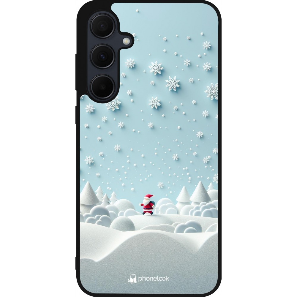 Coque Samsung Galaxy A36 - Silicone rigide noir Noël 2023 Petit Père Flocon
