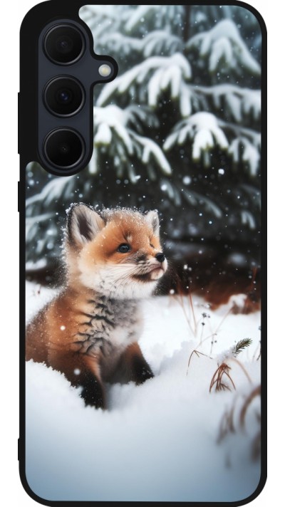 Samsung Galaxy A36 Case Hülle - Silikon schwarz Weihnachten 2023 Fuechslein Tanne