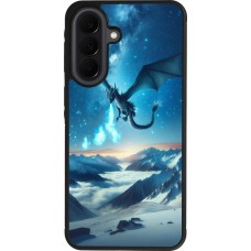 Coque Samsung Galaxy A37 - Silicone rigide noir Dragon nocturne montagne