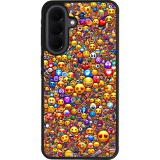 Coque Samsung Galaxy A37 - Silicone rigide noir Emoji mixed