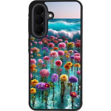 Coque Samsung Galaxy A37 - Silicone rigide noir Flower sea waves