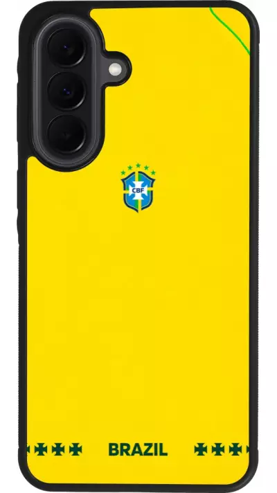 Coque Samsung Galaxy A37 - Silicone rigide noir Maillot de football Bresil 2026 personnalisable