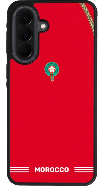 Coque Samsung Galaxy A37 - Silicone rigide noir Maillot de football Maroc 2026 personnalisable