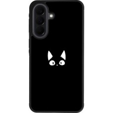Coque Samsung Galaxy A37 - Silicone rigide noir Funny cat on black