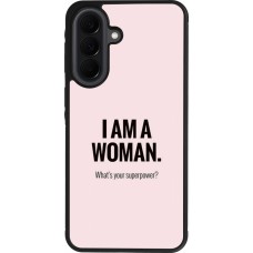 Coque Samsung Galaxy A37 - Silicone rigide noir I am a woman