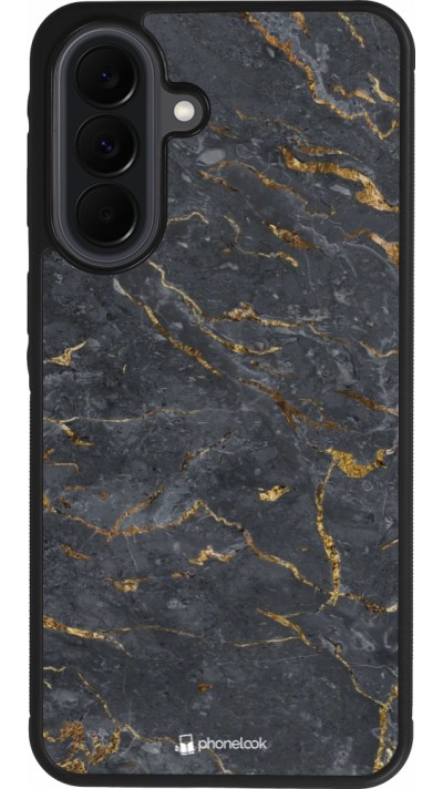 Coque Samsung Galaxy A37 - Silicone rigide noir Grey Gold Marble