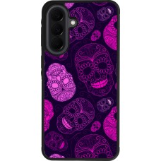 Coque Samsung Galaxy A37 - Silicone rigide noir Halloween 2023 pink skulls