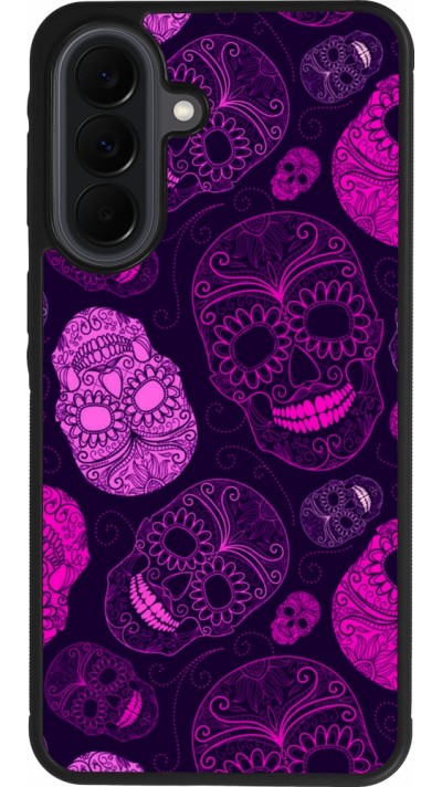 Coque Samsung Galaxy A37 - Silicone rigide noir Halloween 2023 pink skulls