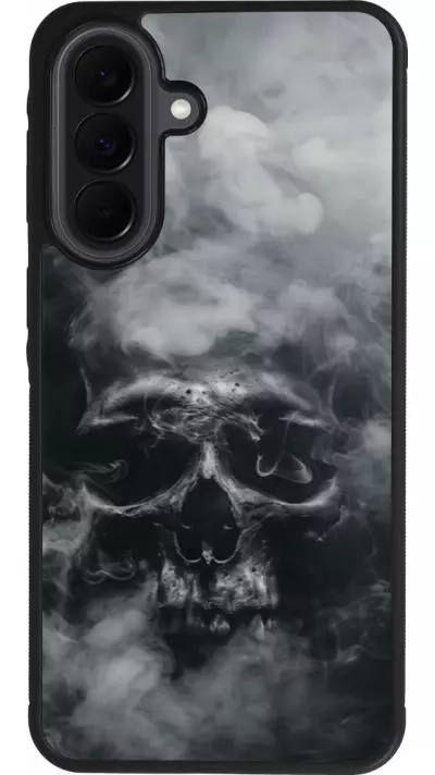 Coque Samsung Galaxy A37 - Silicone rigide noir Halloween 2024 smoky skull