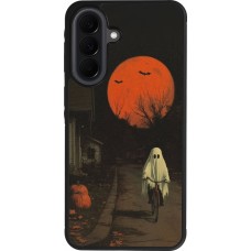 Coque Samsung Galaxy A37 - Silicone rigide noir Halloween 2025 Ghost on a bicycle