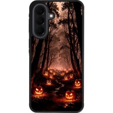 Coque Samsung Galaxy A37 - Silicone rigide noir Halloween 2025 Road of Terrifying Pumpkins