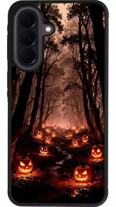 Coque Samsung Galaxy A37 - Silicone rigide noir Halloween 2025 Road of Terrifying Pumpkins