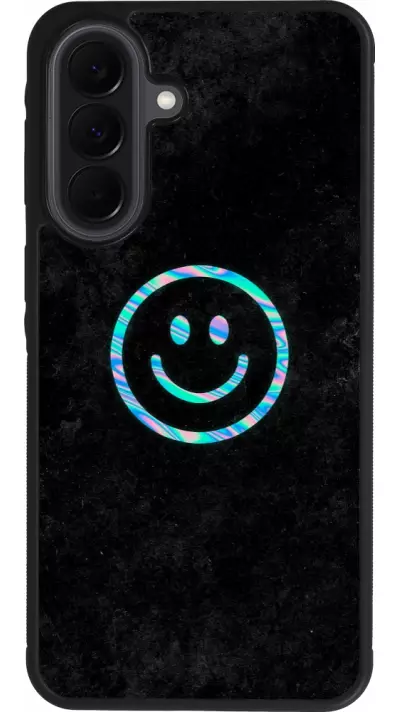 Coque Samsung Galaxy A37 - Silicone rigide noir Happy smiely irisé