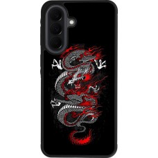 Coque Samsung Galaxy A37 - Silicone rigide noir Japanese style Dragon Tattoo Red Black