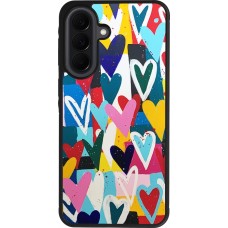 Coque Samsung Galaxy A37 - Silicone rigide noir Joyful Hearts