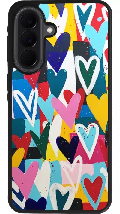 Coque Samsung Galaxy A37 - Silicone rigide noir Joyful Hearts