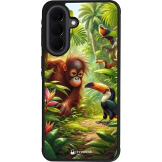 Coque Samsung Galaxy A37 - Silicone rigide noir Jungle Tropicale Tayrona