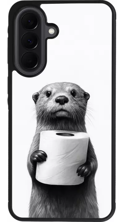 Coque Samsung Galaxy A37 - Silicone rigide noir Loutre papier de toilette