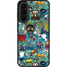 Coque Samsung Galaxy A37 - Silicone rigide noir Mixed Cartoons Turquoise