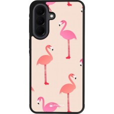 Coque Samsung Galaxy A37 - Silicone rigide noir Pink Flamingos Pattern