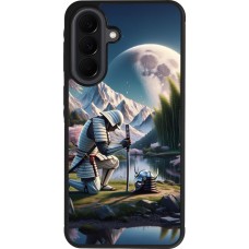 Coque Samsung Galaxy A37 - Silicone rigide noir Samurai Katana Lune