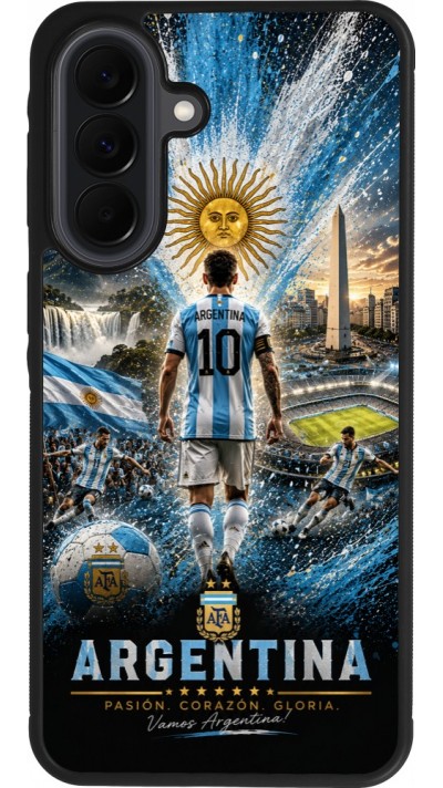 Samsung Galaxy A37 Case Hülle - Silikon schwarz Fussball Argentinien splash 2026
