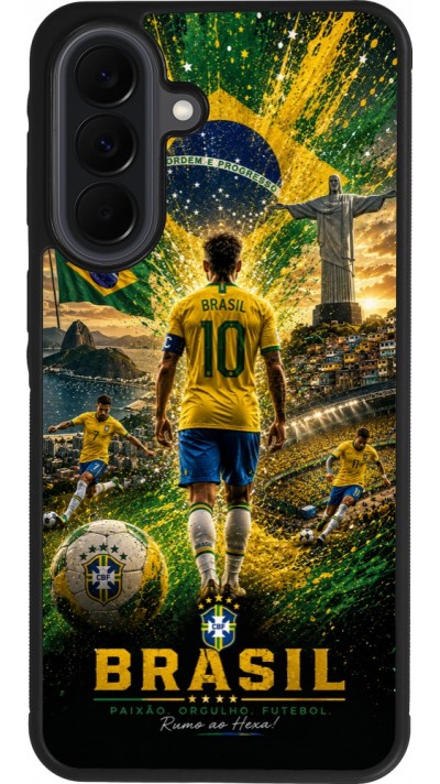 Samsung Galaxy A37 Case Hülle - Silikon schwarz Fussball Brasilien splash 2026