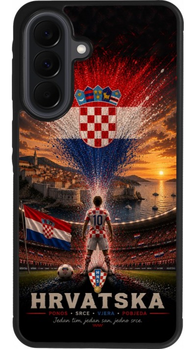 Samsung Galaxy A37 Case Hülle - Silikon schwarz Fussball Kroatien splash 2026