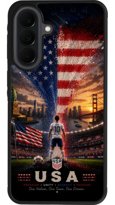Samsung Galaxy A37 Case Hülle - Silikon schwarz Fussball Vereinigten Staaten splash 2026