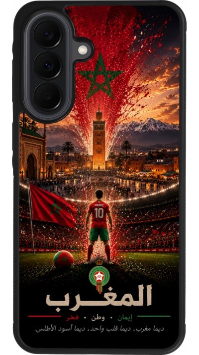 Samsung Galaxy A37 Case Hülle - Silikon schwarz Fussball Marokko splash 2026