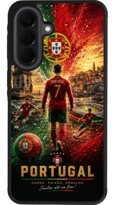 Samsung Galaxy A37 Case Hülle - Silikon schwarz Fussball Portugal splash 2026