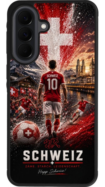 Samsung Galaxy A37 Case Hülle - Silikon schwarz Fussball Schweiz splash 2026