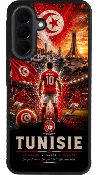 Samsung Galaxy A37 Case Hülle - Silikon schwarz Fussball Tunesien splash 2026