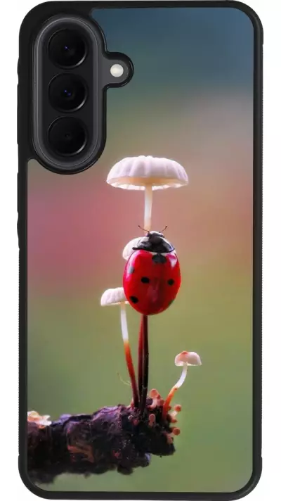 Coque Samsung Galaxy A37 - Silicone rigide noir Ladybird on a mushroom Spring 2026