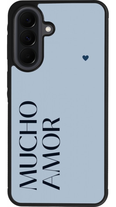 Coque Samsung Galaxy A37 - Silicone rigide noir Valentine 2024 mucho amor azul