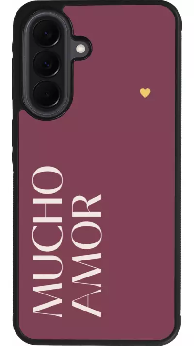 Coque Samsung Galaxy A37 - Silicone rigide noir Valentine 2024 mucho amor rosado