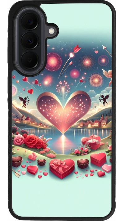 Coque Samsung Galaxy A37 - Silicone rigide noir Valentine 2025 Chic