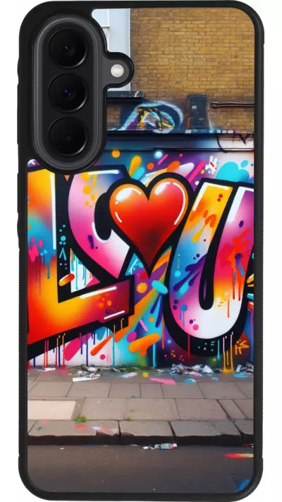 Coque Samsung Galaxy A37 - Silicone rigide noir Valentine 2025 Love U Tag