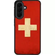 Coque Samsung Galaxy A37 - Silicone rigide noir Vintage Flag SWISS