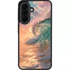 Coque Samsung Galaxy A37 - Silicone rigide noir Wave Sunset