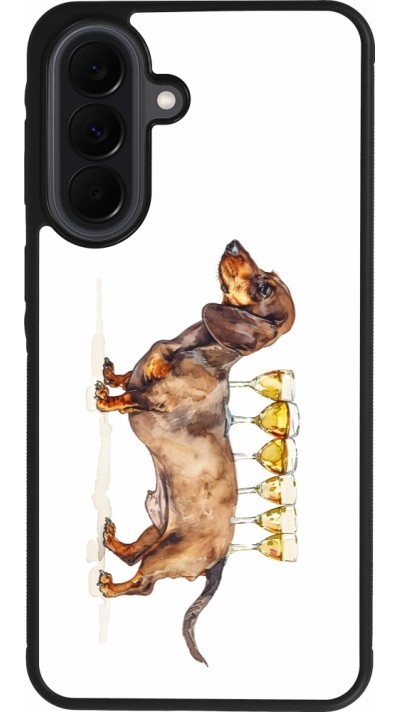 Coque Samsung Galaxy A37 - Silicone rigide noir Wine Teckel