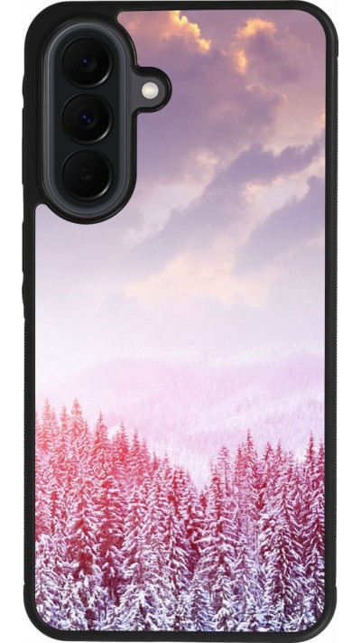 Coque Samsung Galaxy A37 - Silicone rigide noir Winter 22 Pink Forest