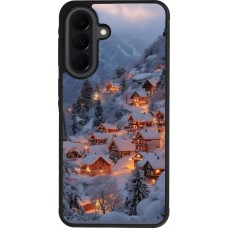 Coque Samsung Galaxy A37 - Silicone rigide noir Winter 25 Winter snowy village