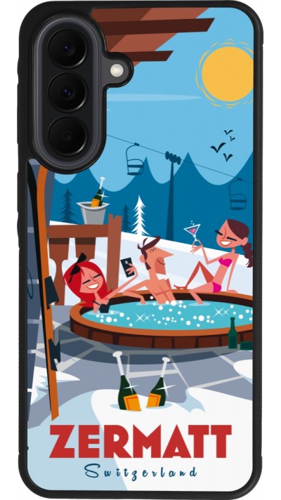 Coque Samsung Galaxy A37 - Silicone rigide noir Zermatt Mountain Jacuzzi