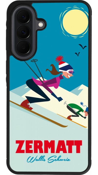 Coque Samsung Galaxy A37 - Silicone rigide noir Zermatt Ski Downhill