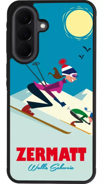 Coque Samsung Galaxy A37 - Silicone rigide noir Zermatt Ski Downhill