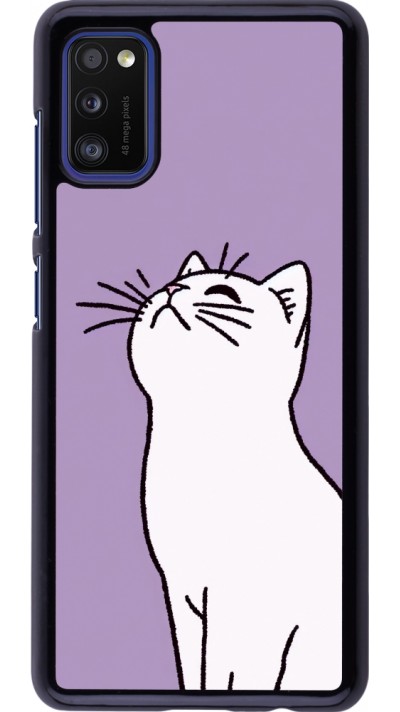 Coque Samsung Galaxy A41 - Chat sur fond violet