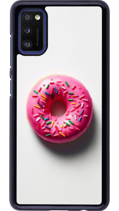 Coque Samsung Galaxy A41 - Weißer Hintergrund, pinker Donut