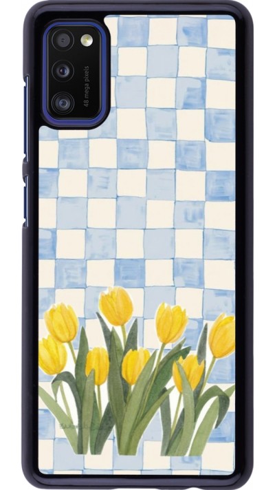 Coque Samsung Galaxy A41 - Blue vichy tulips Spring 2026